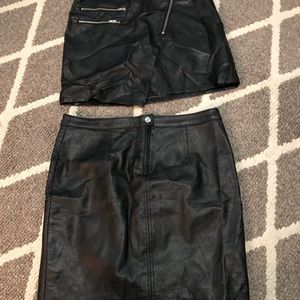 Two leather skirts from H&M